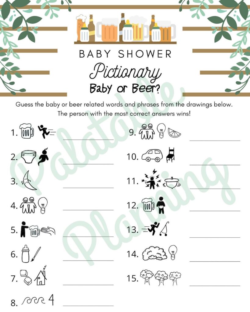 Think Fast Baby Shower Game / Think Fast / Baby Shower Trivia / Rustic Baby  Shower / Kraft Baby Shower Game / Baby Shower Games