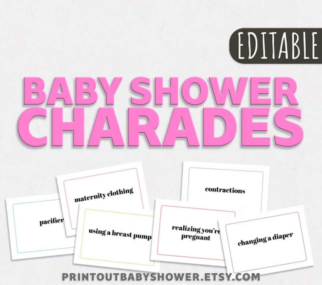 baby shower games - charades