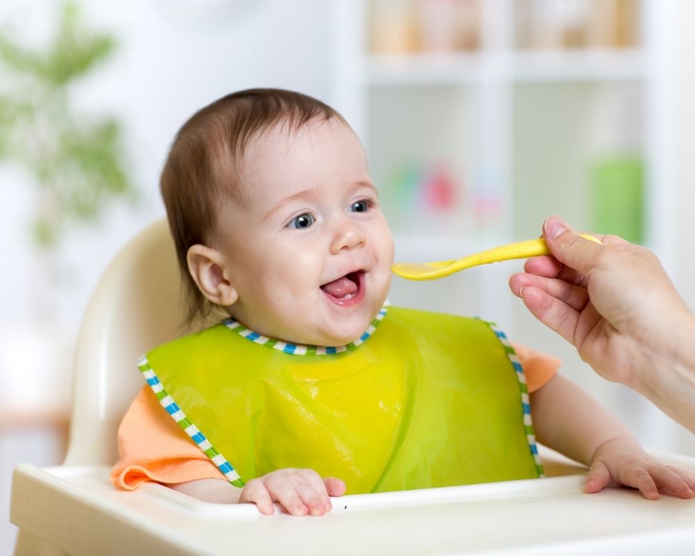 7 month old routine includes eating solids