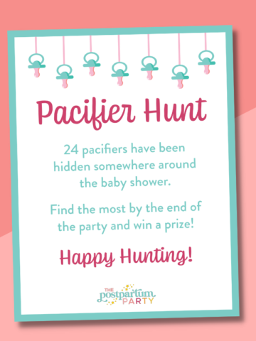 pacifier hunt baby shower game