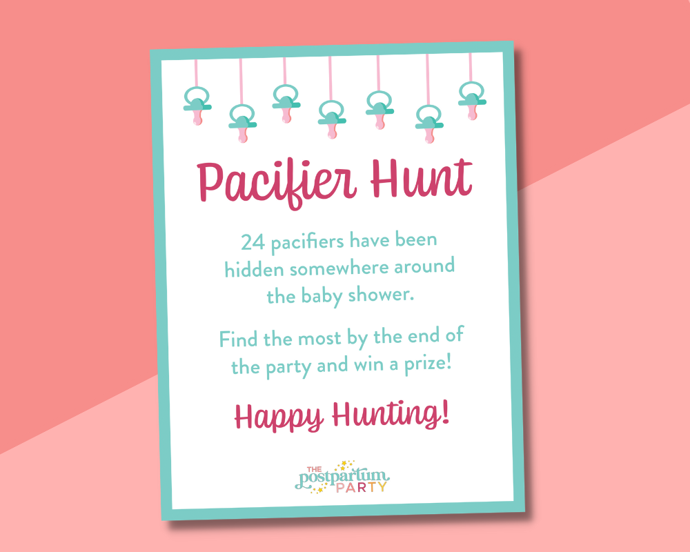 pacifier hunt baby shower game