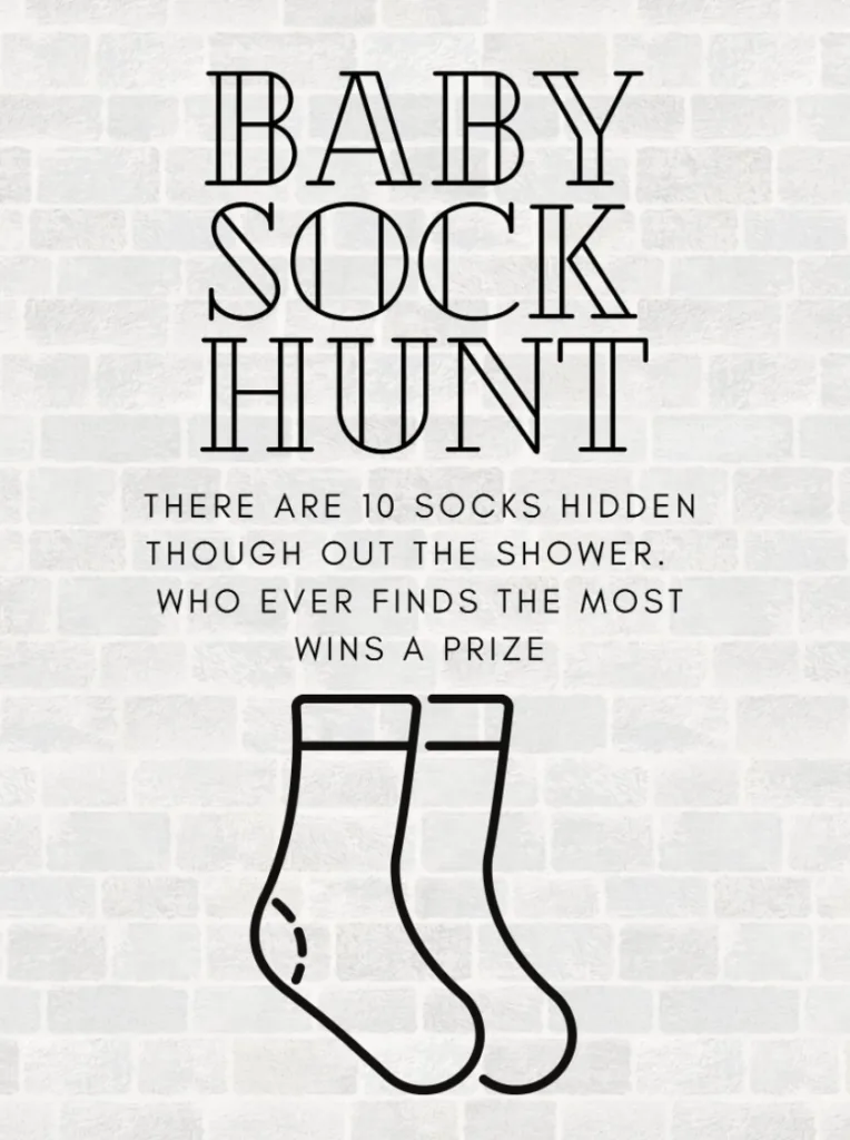 baby sock hunt - baby shower game