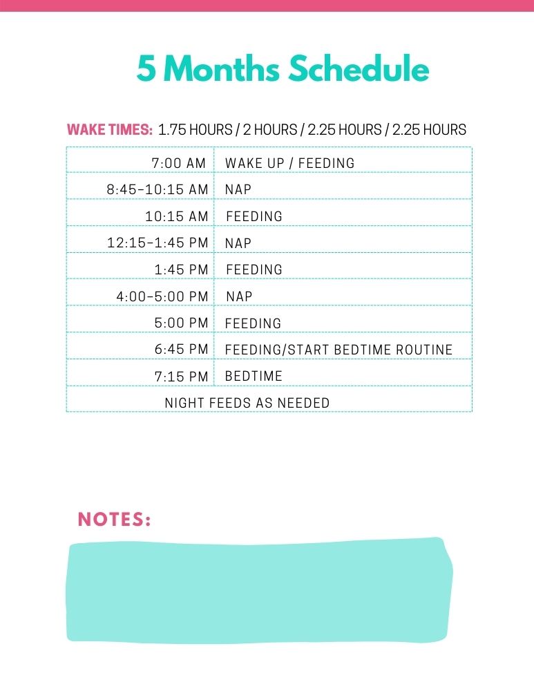 5 Month Old Sleep Feed Schedule