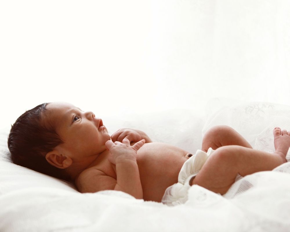 newborn baby in diaper
