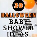 Halloween baby shower pin image