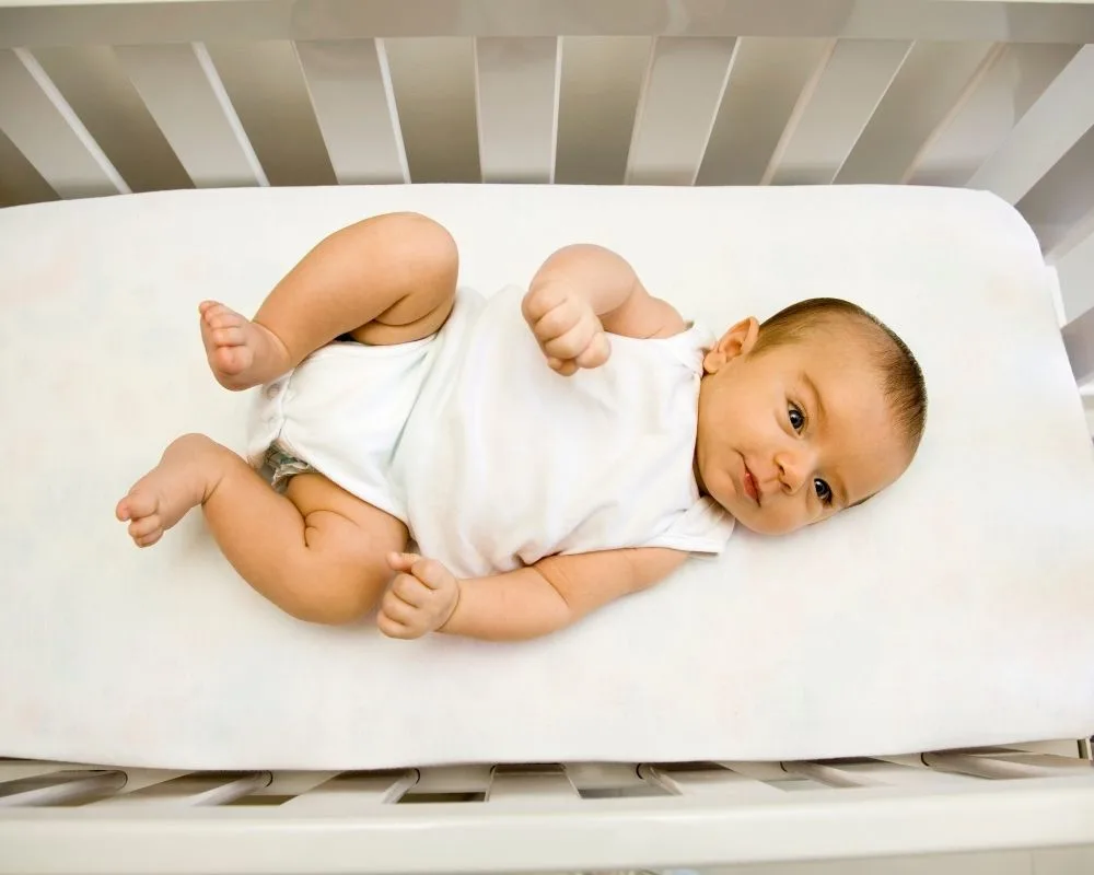 baby awake in crib