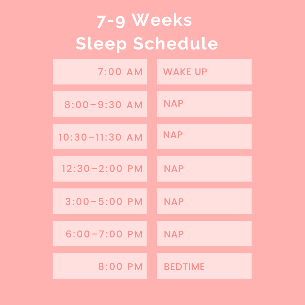 newborn sleep schedule for 7 to 9 weeks old