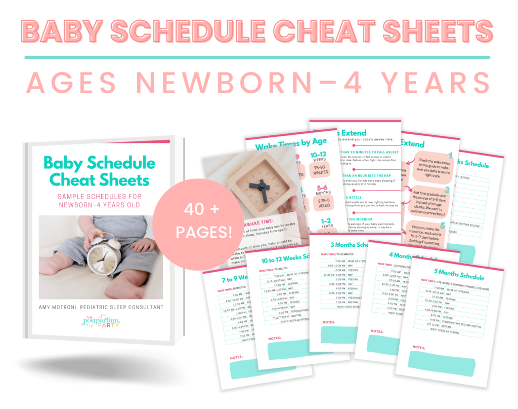 baby schedule cheat sheets mockup