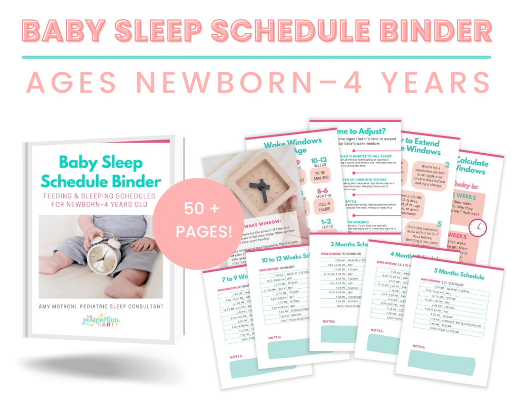 Baby sleep schedule binder mockup image
