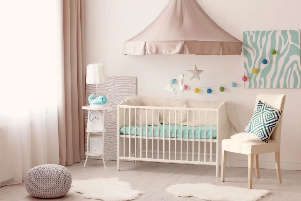 child's nursery with crib