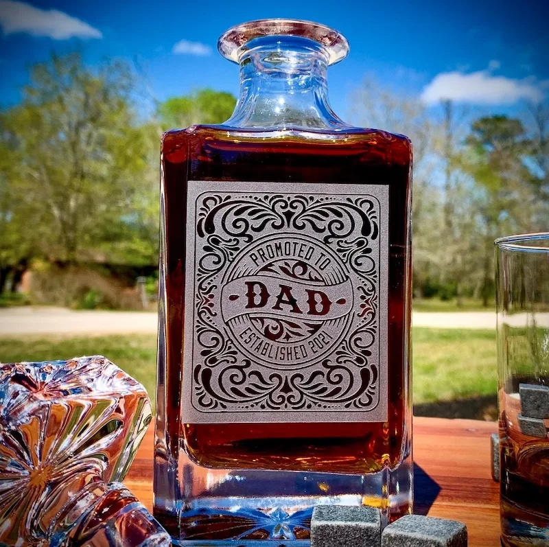 custom engraved Dad whiskey encanter