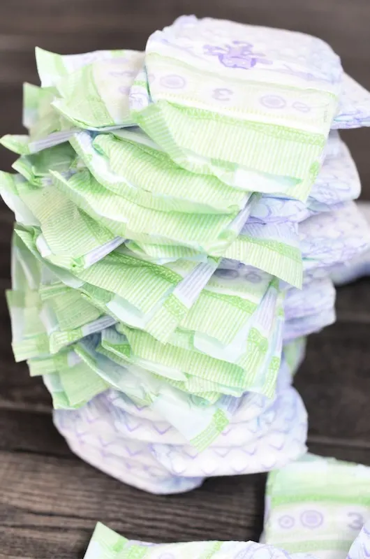 diaper stacking baby shower game