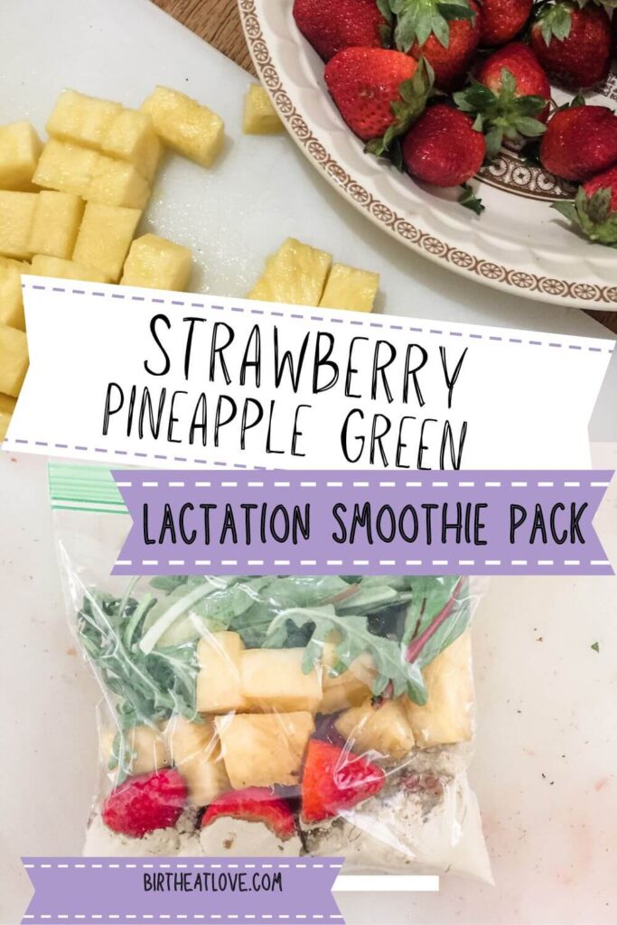 strawberry pineapple green lactation smoothie pack
