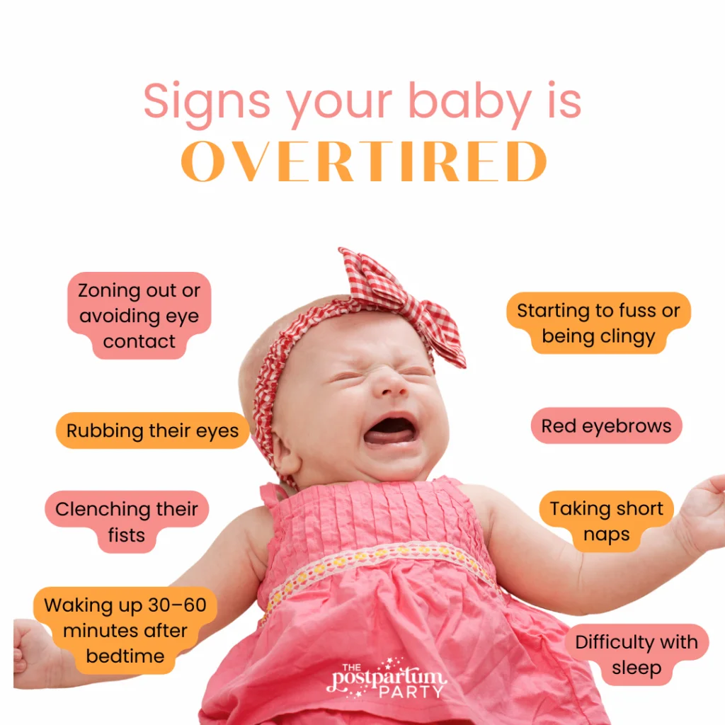 infographic of signs of an overtired baby