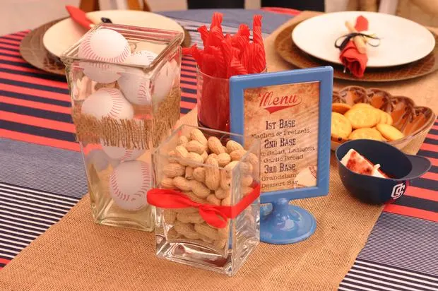 baseball themed baby shower centerpieces
