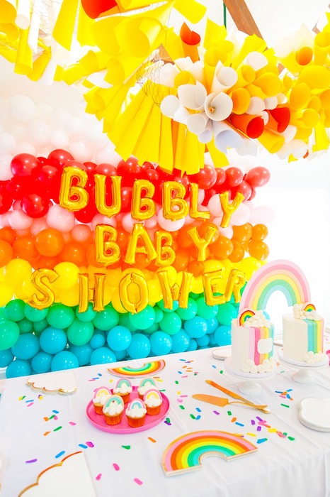 rainbow themed baby shower
