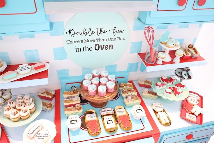 bakery themed baby shower for twin boys