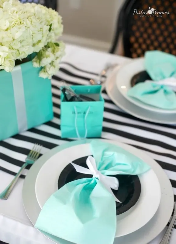 Tiffany themed baby shower for a girl
