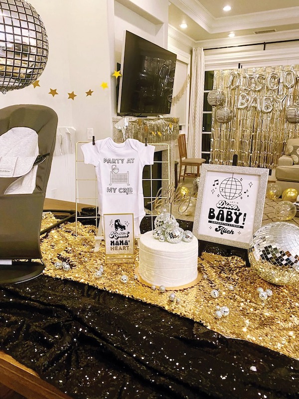 Disco themed baby shower