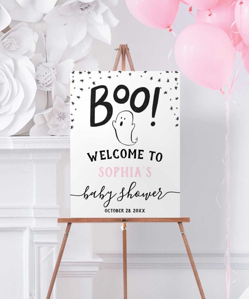 Little Boo baby shower sign