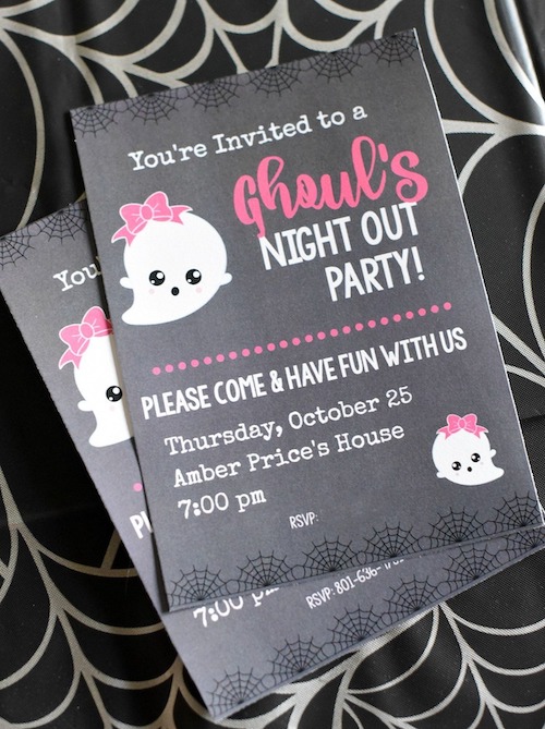 Ghoul's night out baby shower invitations