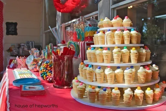 Carnival themed dessert table for baby shower
