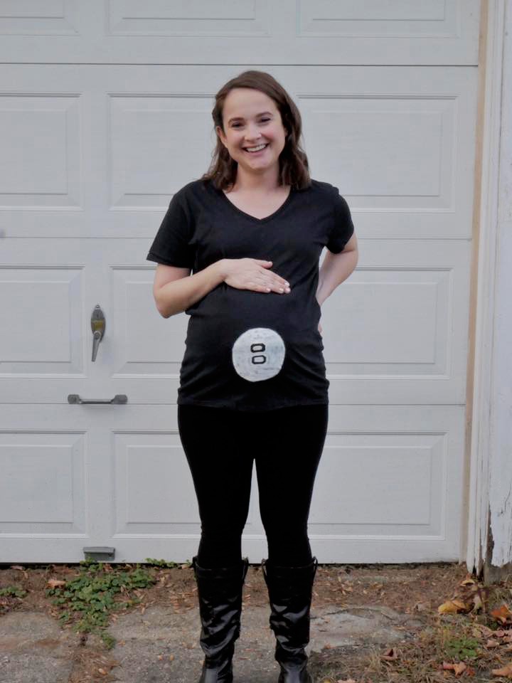 Magic eight ball Halloween maternity costume