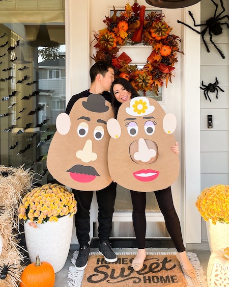 Mrs. Potato Head Halloween maternity costume.