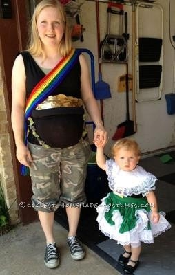 Rainbow pot of gold Halloween maternity costume