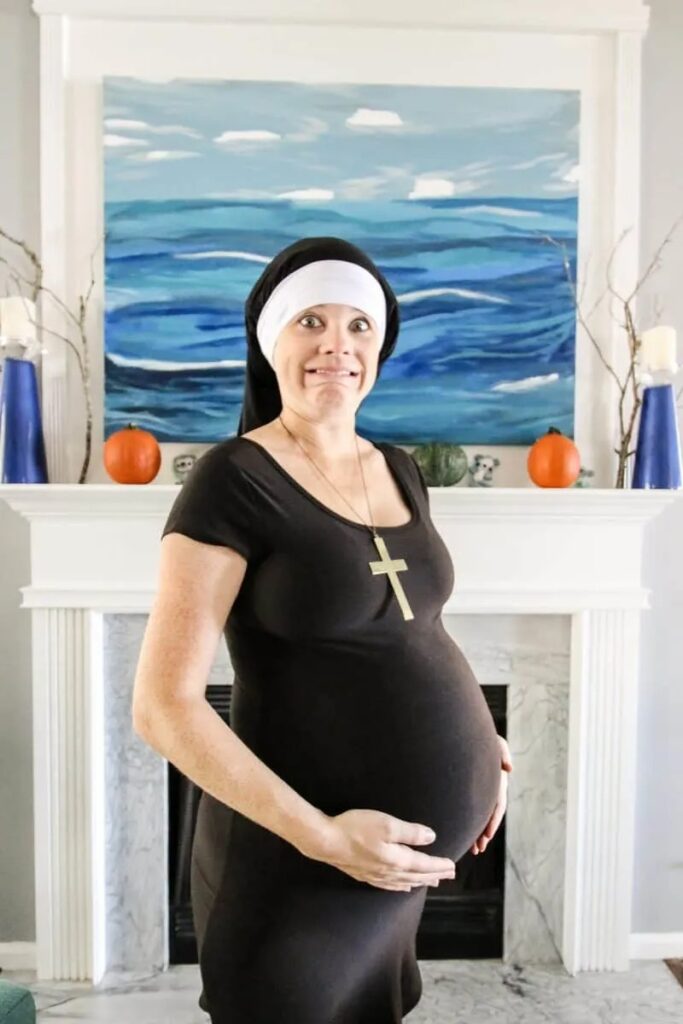 Pregnant nun Halloween maternity costume