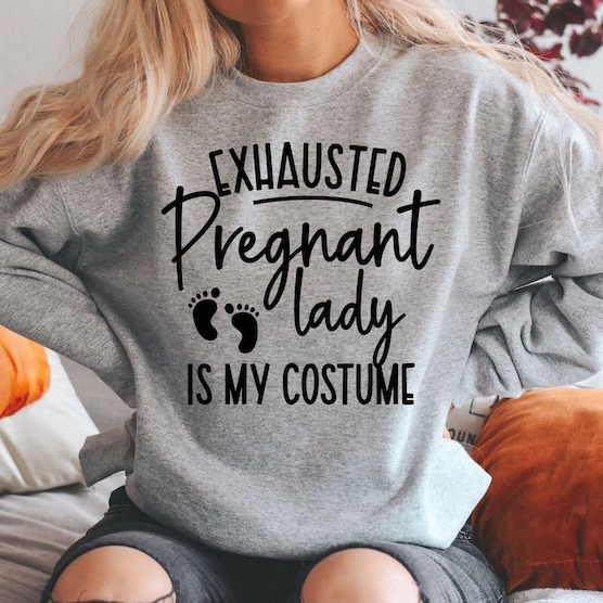 Exhausted pregnant lady Halloween maternity costume
