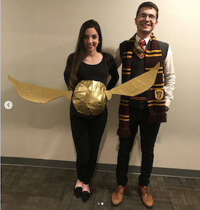 Harry Potter golden snitch Halloween maternity costume
