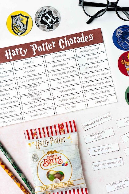 Harry Potter charades baby shower game