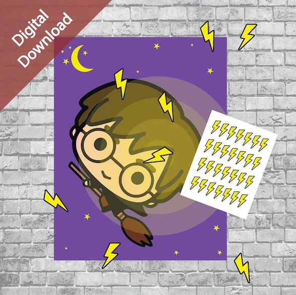 Harry Potter pin the scar on Harry baby shower game