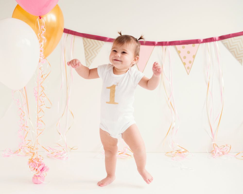 12 month old celebrating first birthday