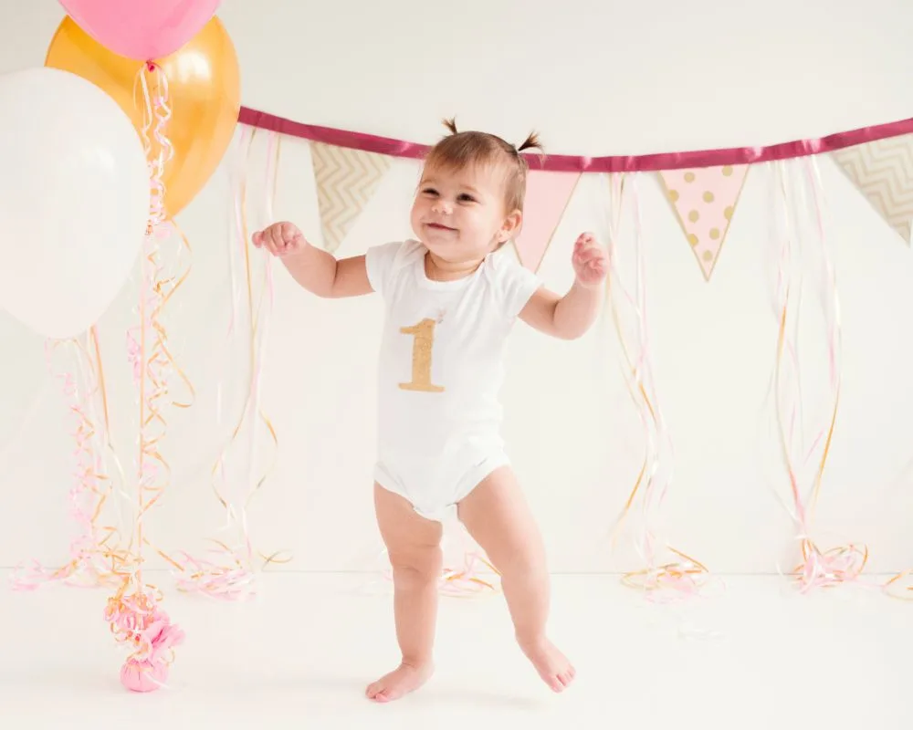 12 month old celebrating first birthday