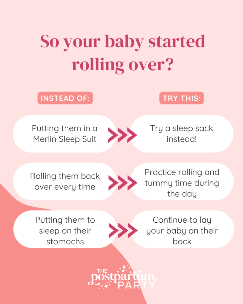 baby rolling in sleep graphic
