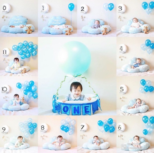 monthly baby picture ideas with balloons