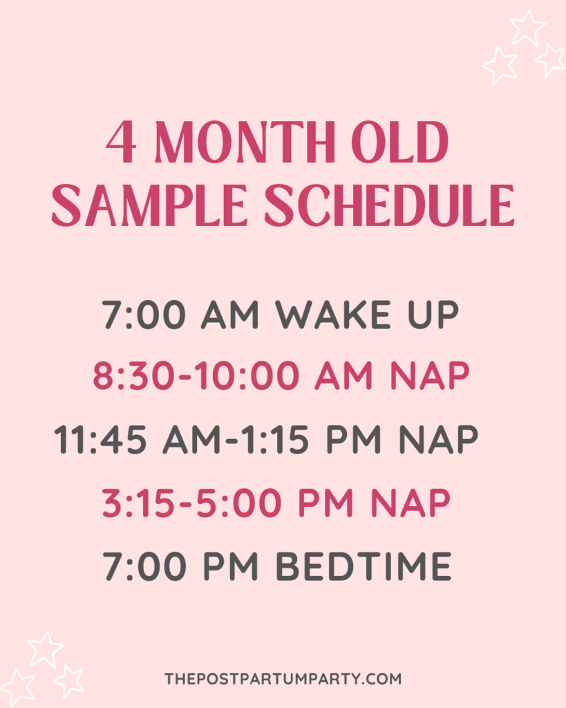 4 month old sleep schedule graphic