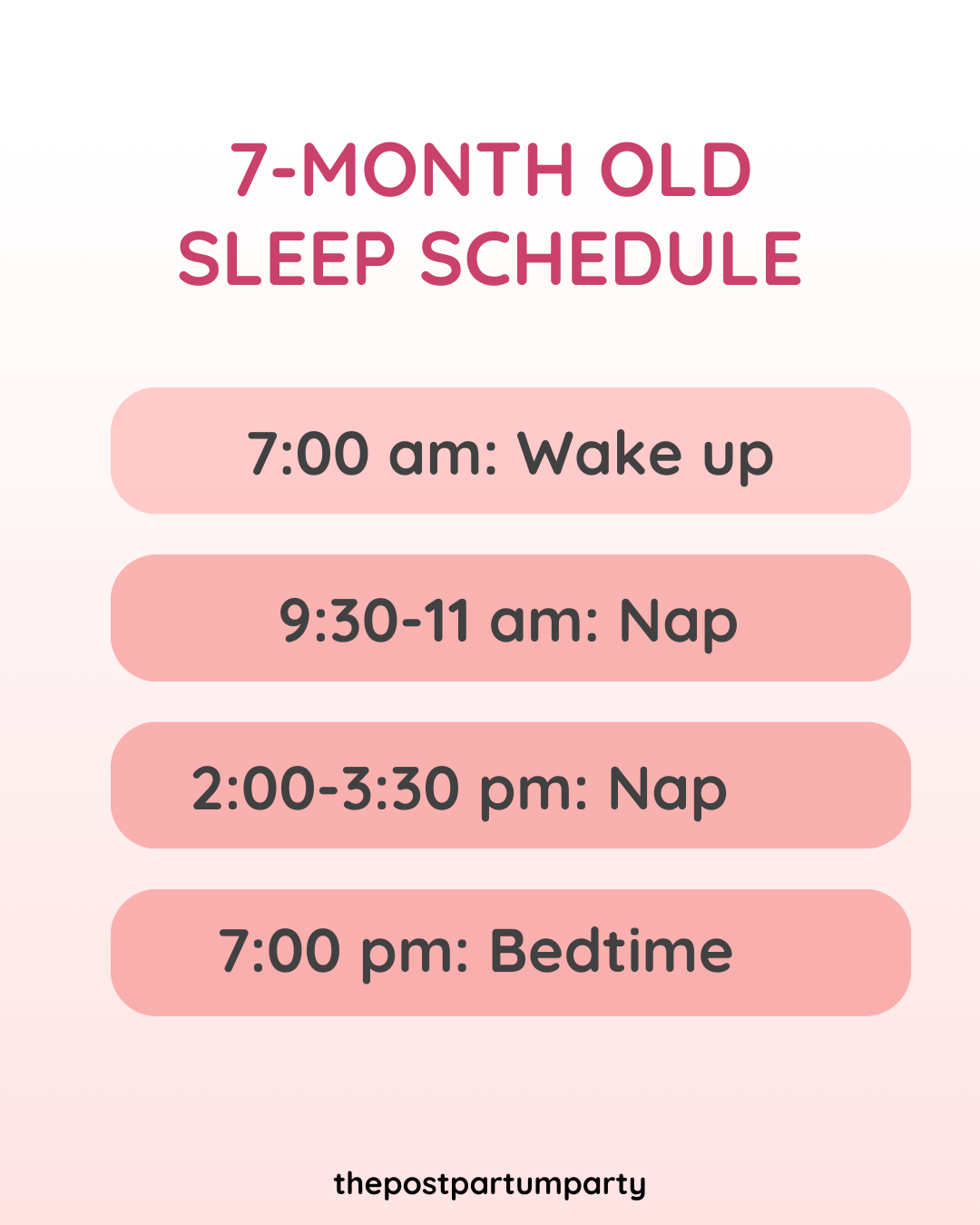 7 Month Old Sleep Schedule (Naps & Bedtime) - The Postpartum Party