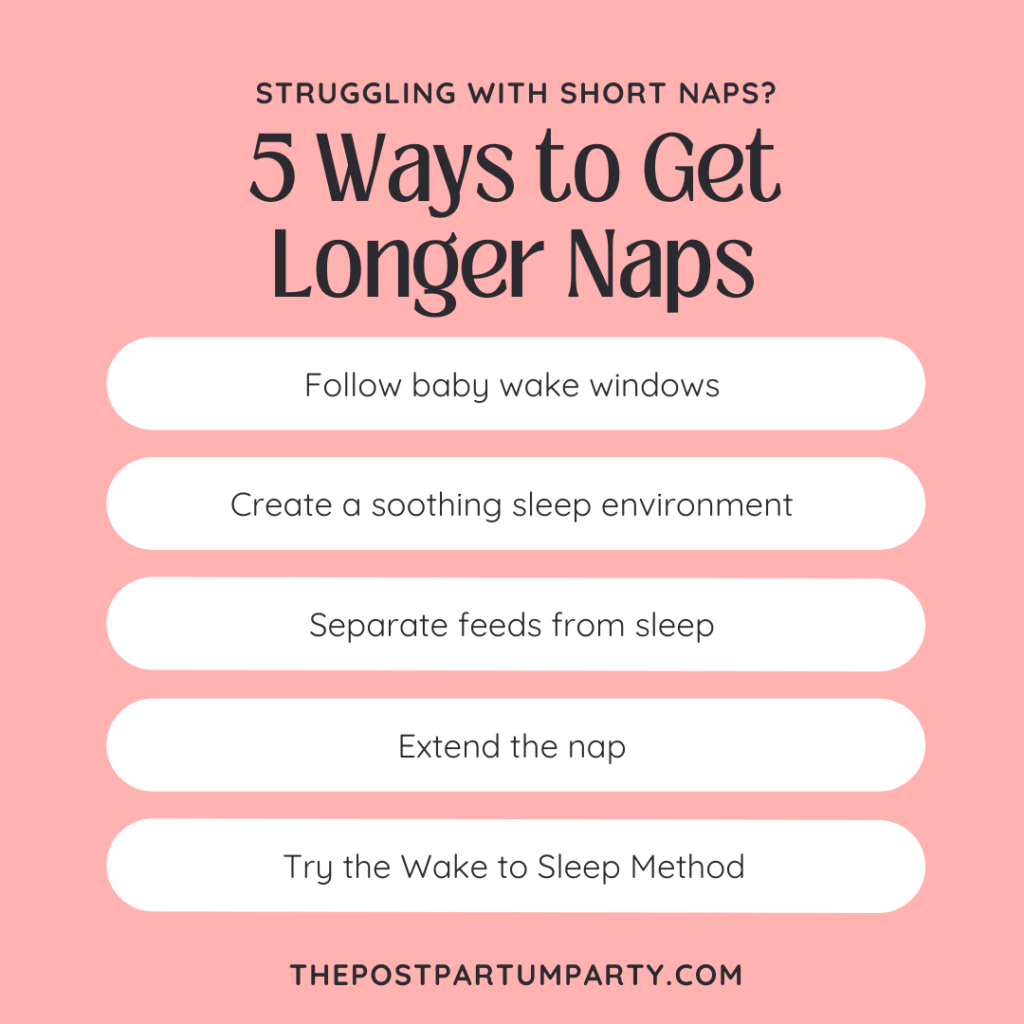 graphic of ways to get baby to take longer naps