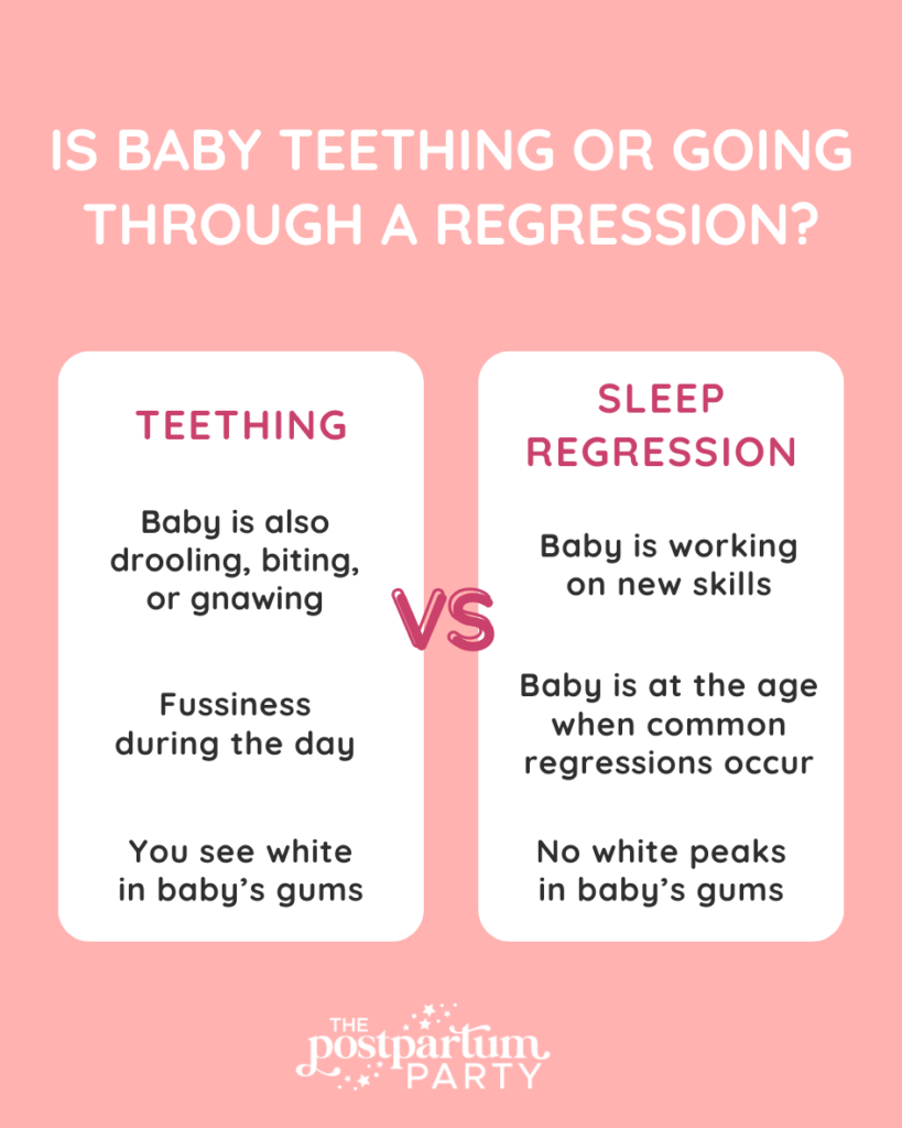 teething vs sleep regression graphic