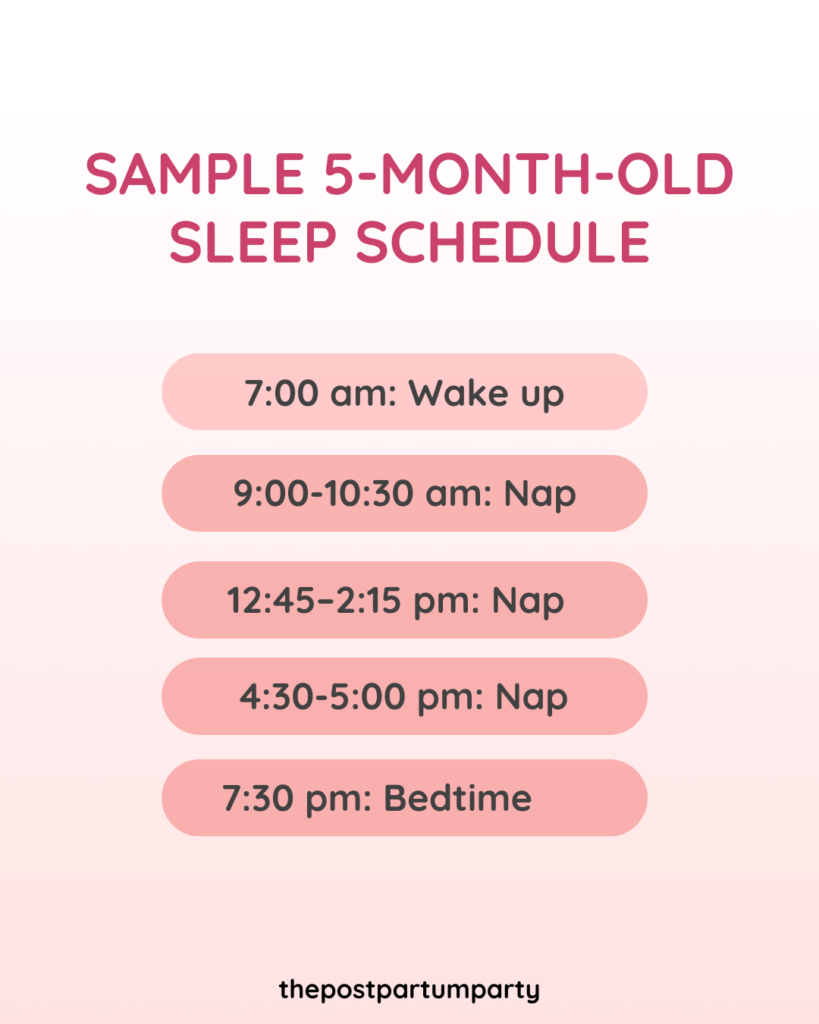 sample 5 month old sleep schedule using wake windows