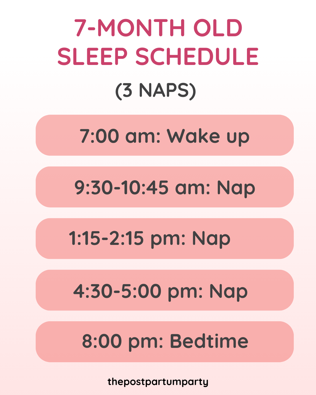 7 Month Old Sleep Schedule (Naps & Bedtime) The Postpartum Party