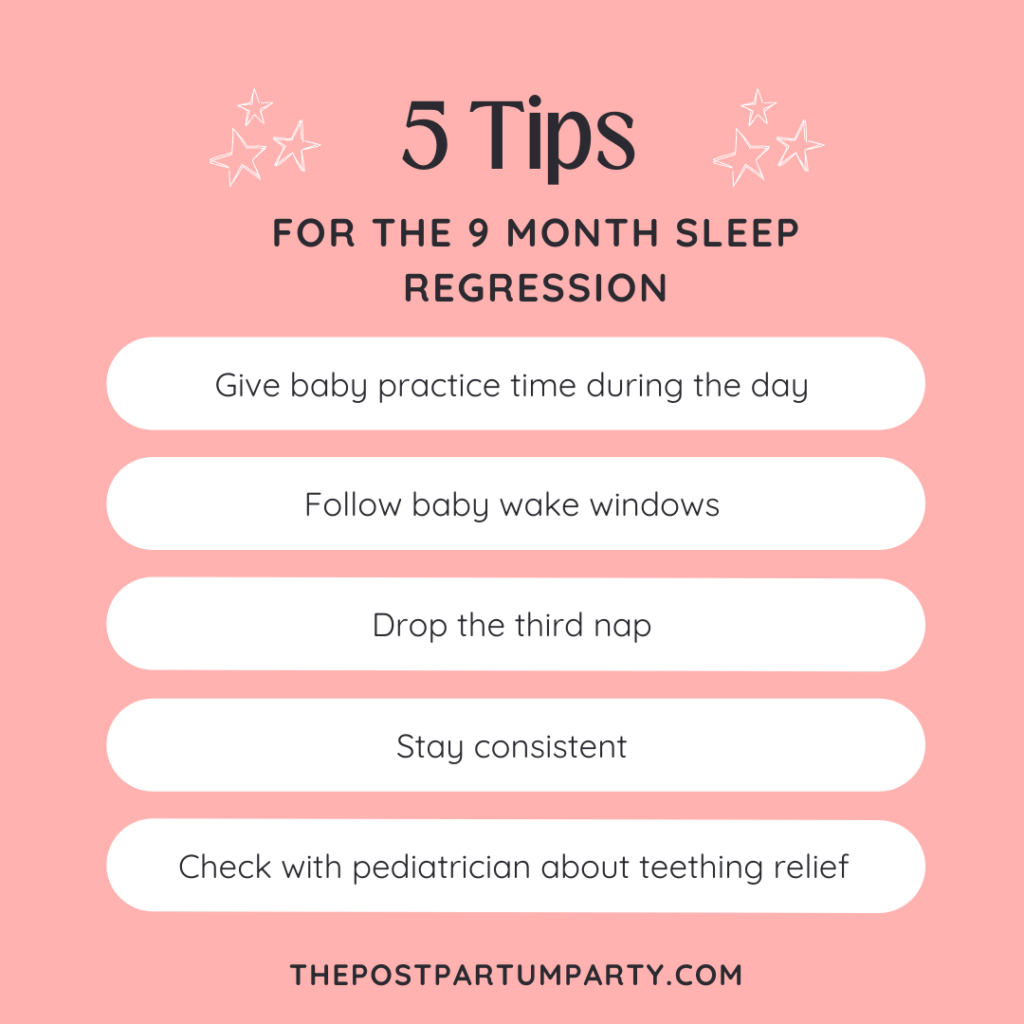 9 month sleep regression tips graphic