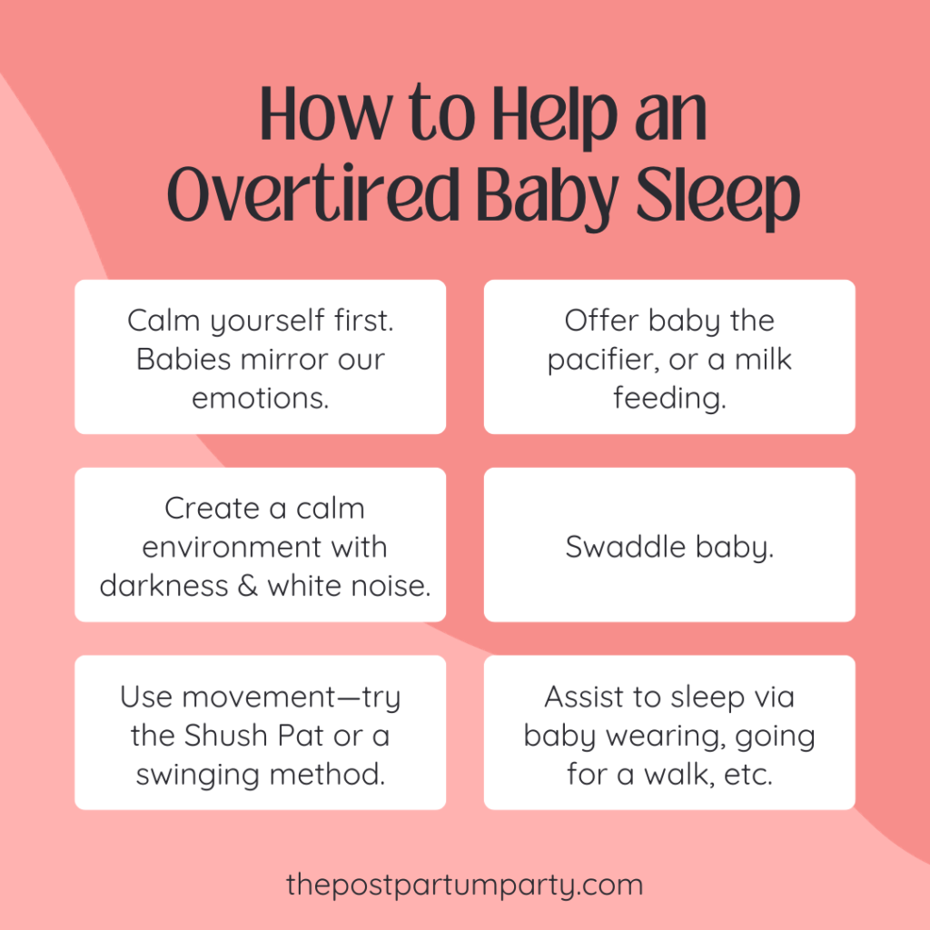 how to help an overtired baby sleep graphic