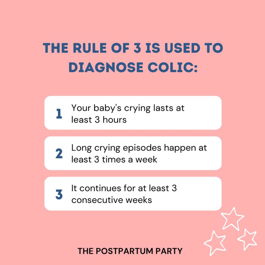 how to diagnose colic - rule of 3s graphic