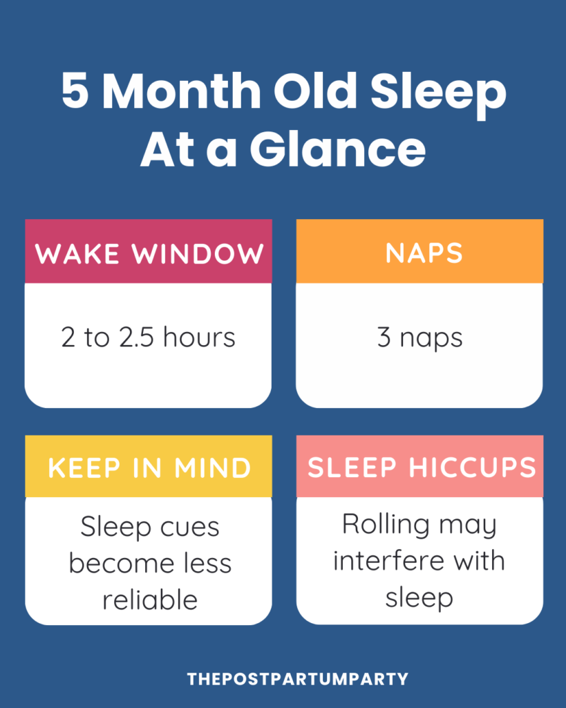 5 month old sleep at a glance graphic