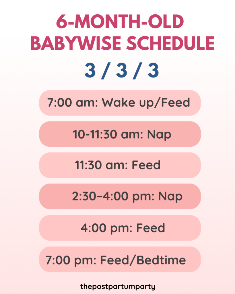 Babywise 6 month schedule 3/3/3