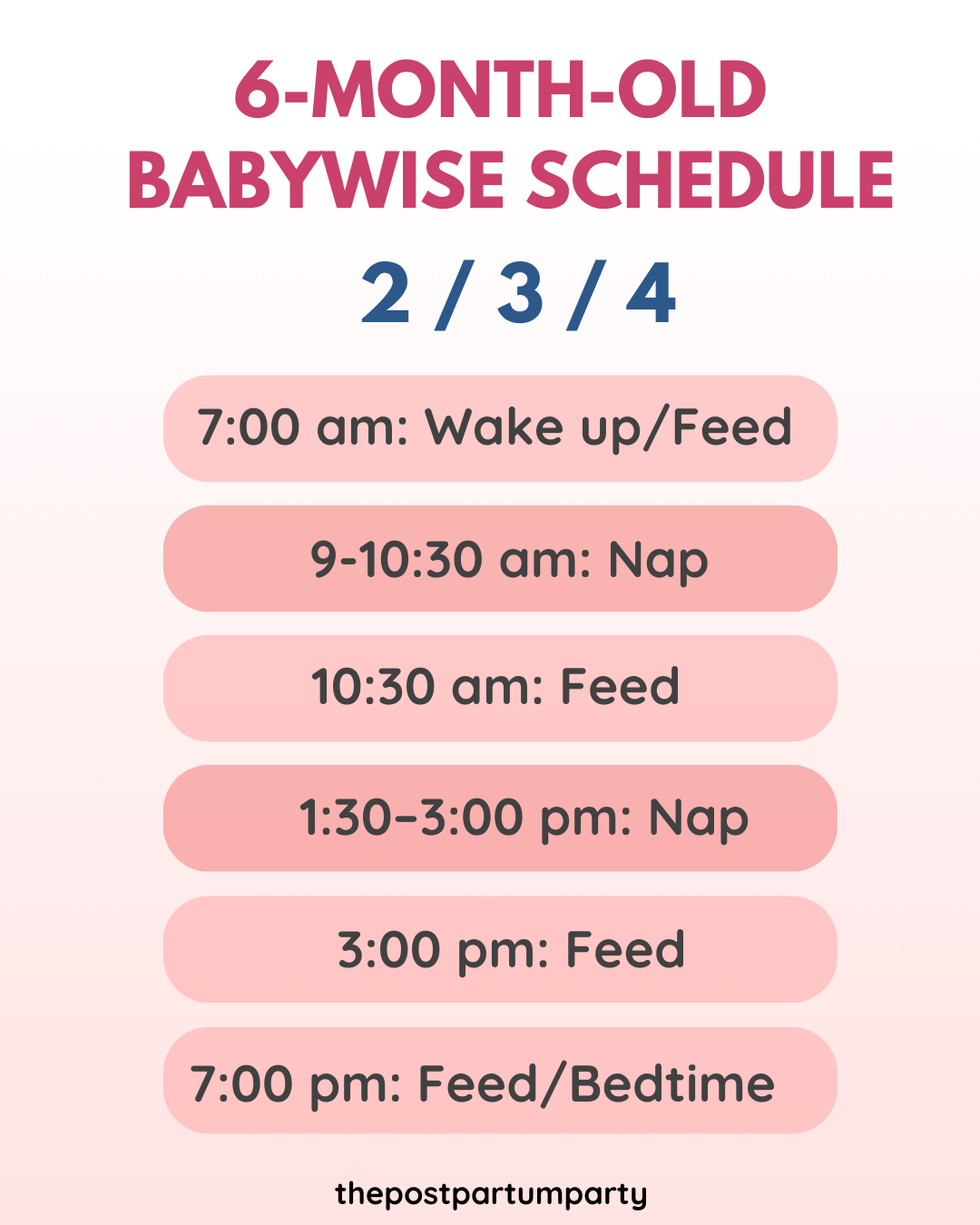 Babywise 6 Month Schedule (Feeds+Sleep) - The Postpartum Party